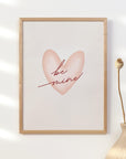 Be Mine Hearts Print - Neutral Valentine's Day Home Decor Poster - Quote Print Poster - The Willow Corner