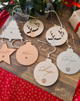 Classic Round Mirrored Bauble Ornament - Personalised - The Willow Corner