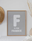 Colour Flood Name Print - Grey - Personalised Poster - The Willow Corner