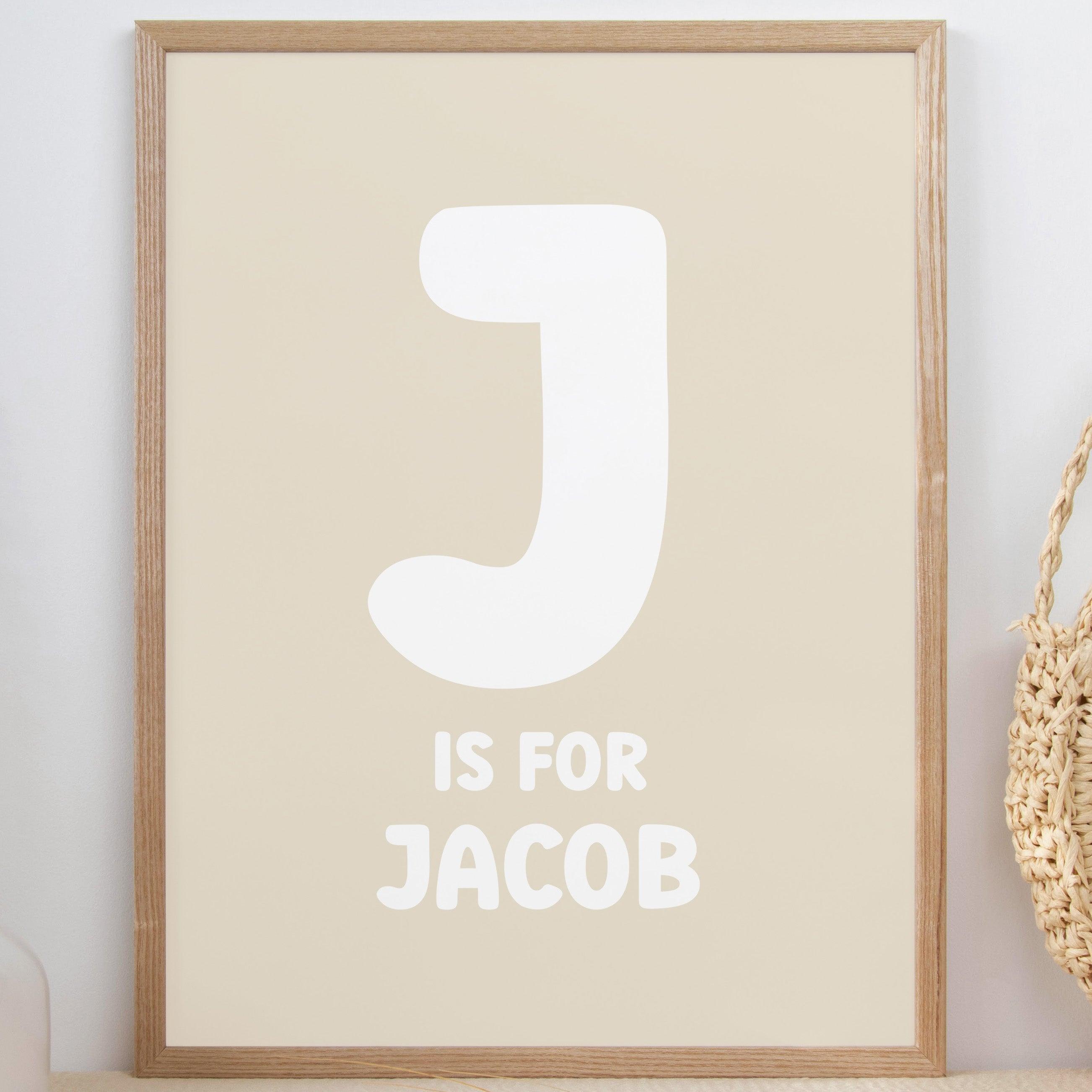 Colour Flood Name Print - Oatmeal - Personalised Poster - The Willow Corner