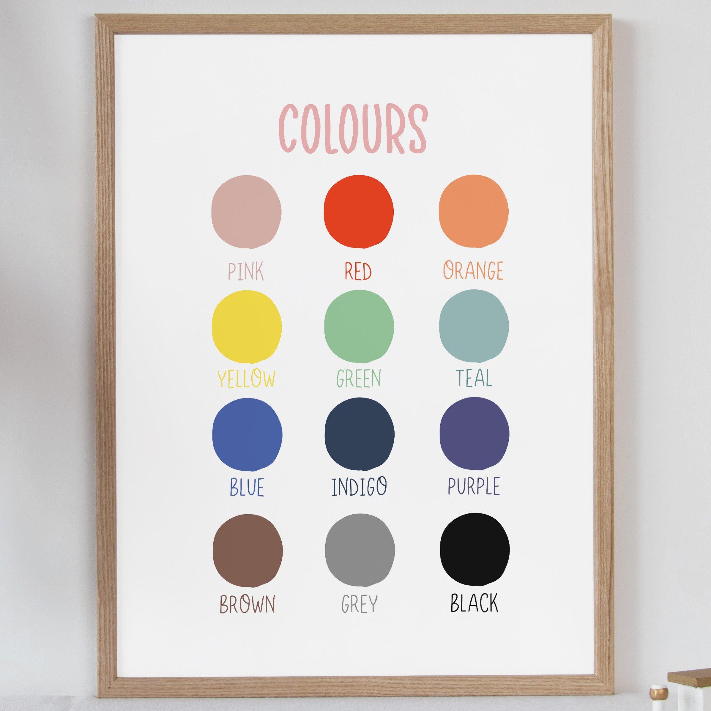 Colours - Pink Tones - Educational Print Series - Poster - The Willow Corner