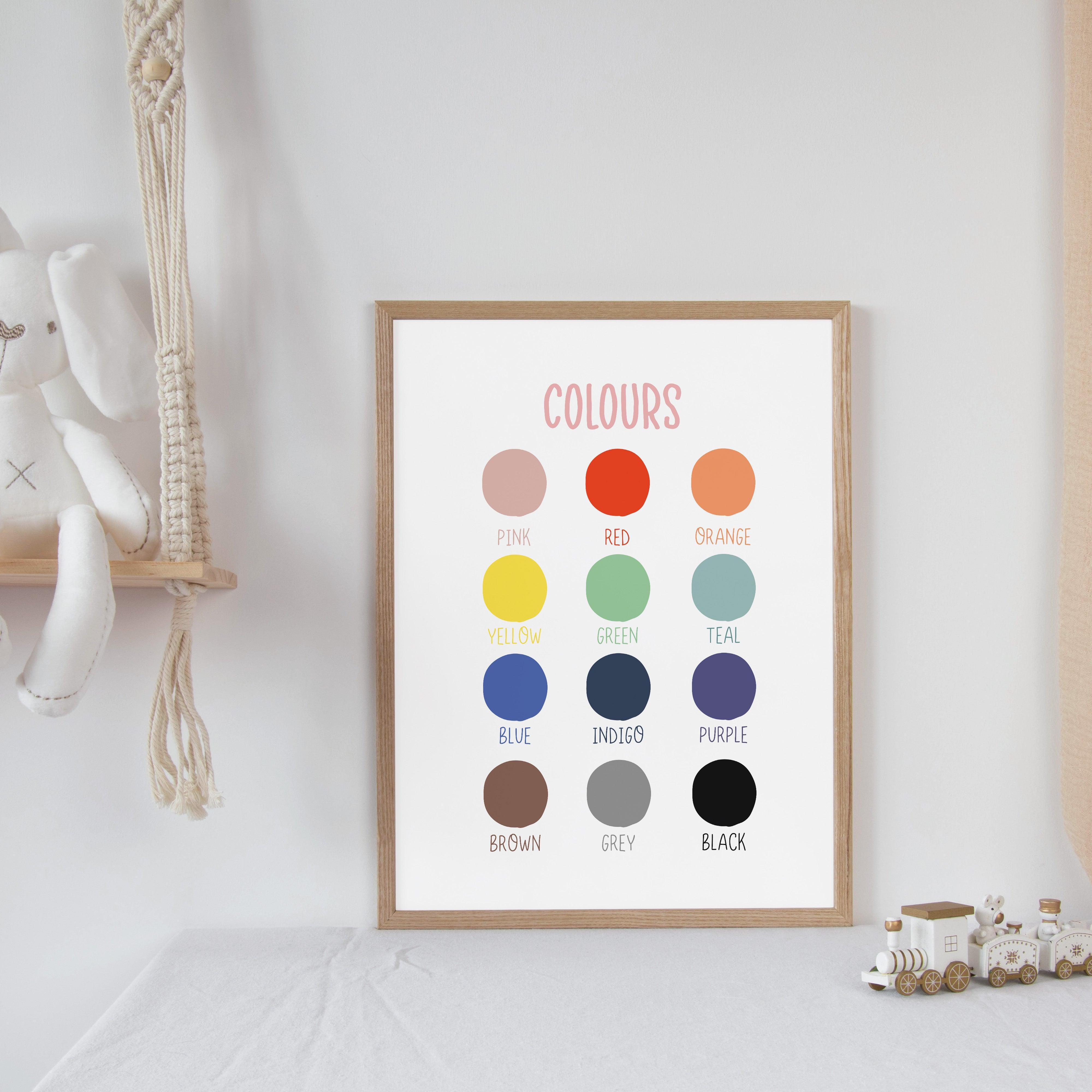 Colours - Pink Tones - Educational Print Series - Poster - The Willow Corner
