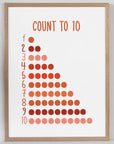 Count To 10 - Summer Reds - Educational Print Series - Poster - The Willow Corner