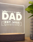 DAD - Established Year - Personalised Father's Day Night Light - The Willow Corner