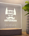 Dad Is My Superhero - Personalised Father's Day Night Light - The Willow Corner