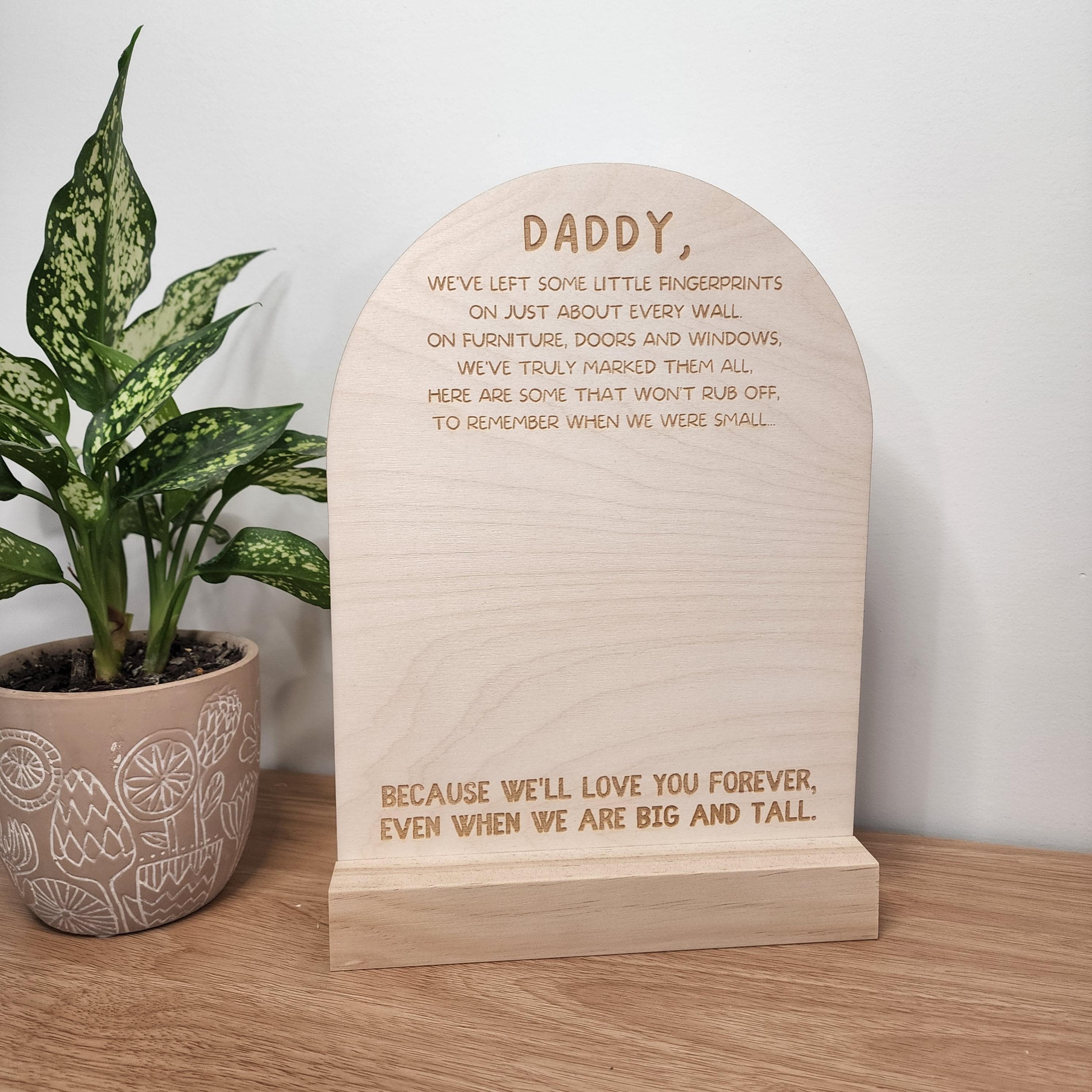 Daddy Handprint Quote - Personalised Wooden Arch Plaque - Father&#39;s Day Gift - The Willow Corner