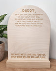 Daddy Handprint Quote - Personalised Wooden Arch Plaque - Father's Day Gift - The Willow Corner