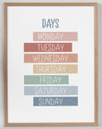 Days of the Week - Pastel Tones - Educational Print Series - Poster - The Willow Corner