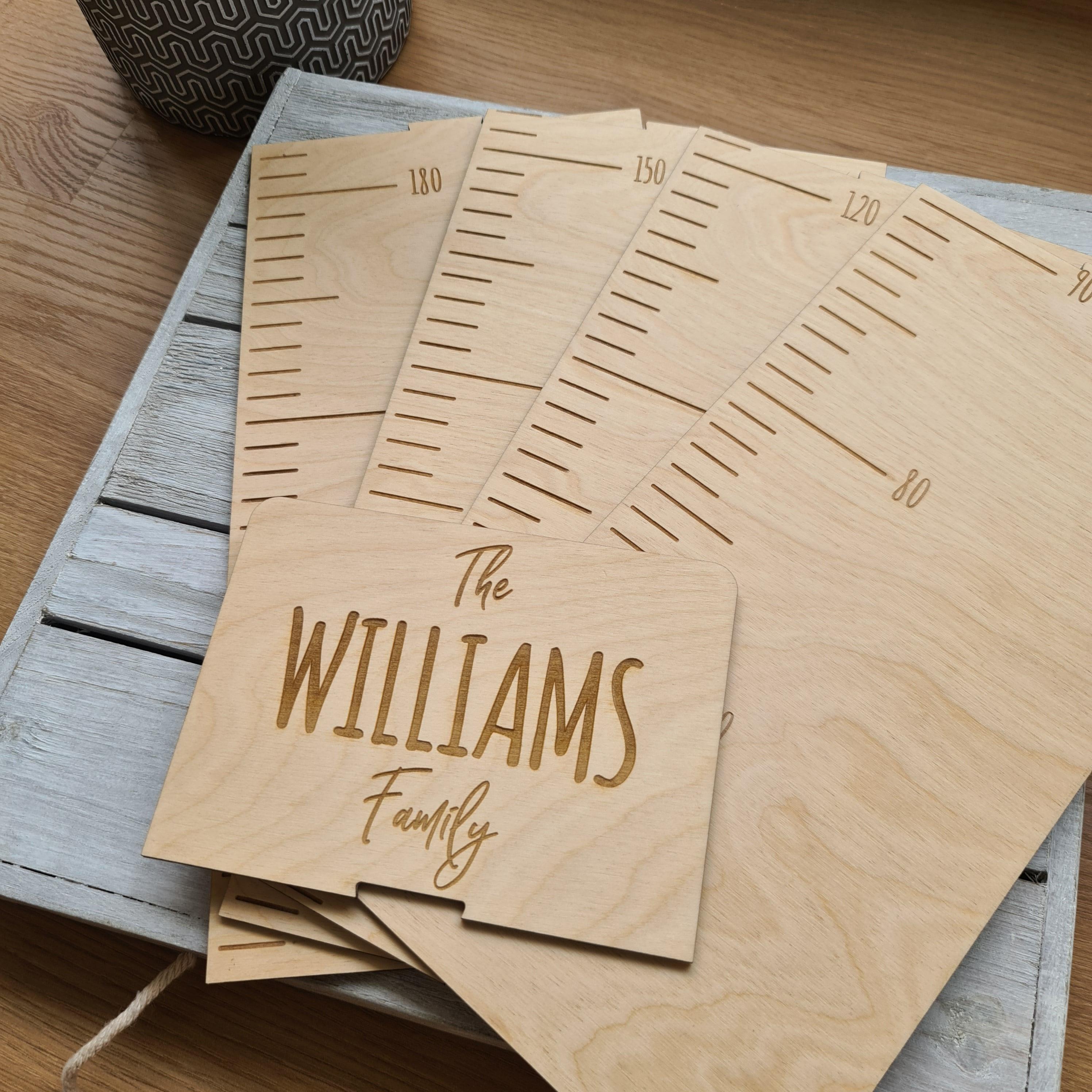 Family Name Wooden Height Chart - Personalised Growth Chart 💖 - The Willow Corner