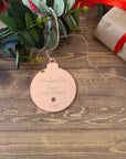 First Christmas Mirrored Round Bauble Ornament - Personalised - The Willow Corner