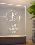 Fist Bump - Happy Father's Day - Personalised Father's Day Night Light - The Willow Corner