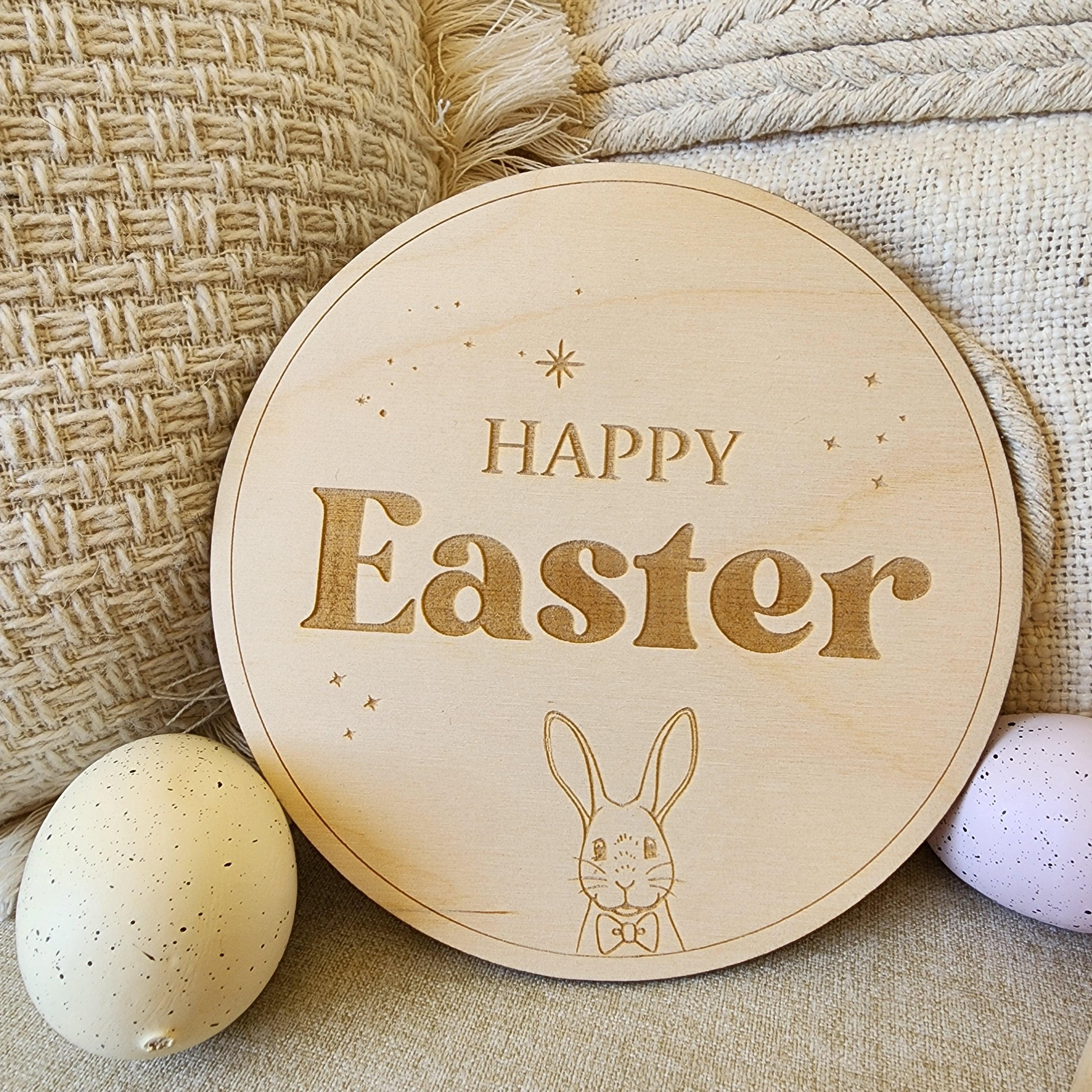 Happy Easter Vintage Bunny - Easter Milestone Disc - The Willow Corner