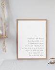 Hold Him A Little Longer - Classic - Quote Print Poster - The Willow Corner