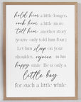 Hold Him A Little Longer - Modern - Quote Print Poster - The Willow Corner