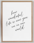 How Wonderful Life Is - Quote Print Poster - The Willow Corner