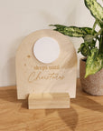 Mini Santa Visits Countdown Plaque - Timber Block - Christmas Decor - The Willow Corner