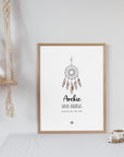 Native Dreaming - Earth - Personalised Birth Details Poster - The Willow Corner