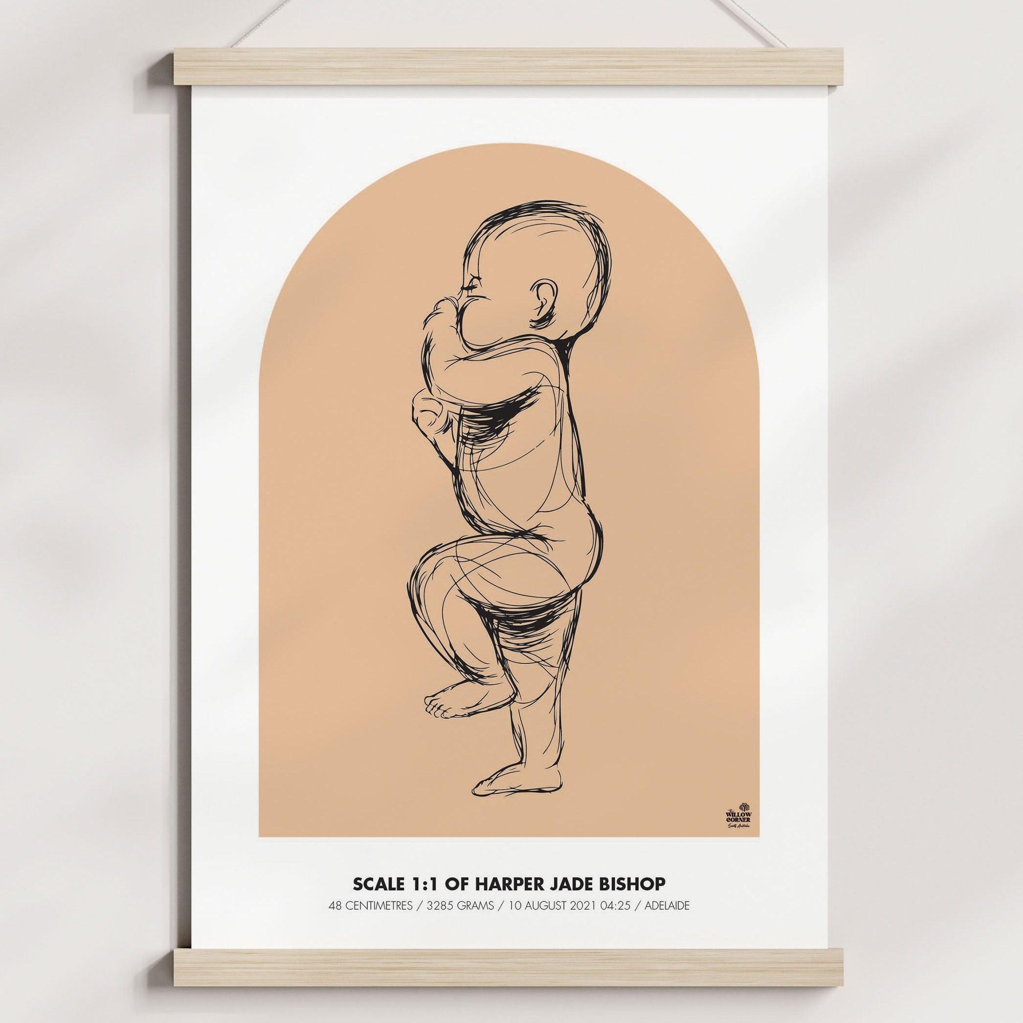 NEW 2023 - 1:1 Scale Arch Birth Poster - Personalised Poster - The Willow Corner
