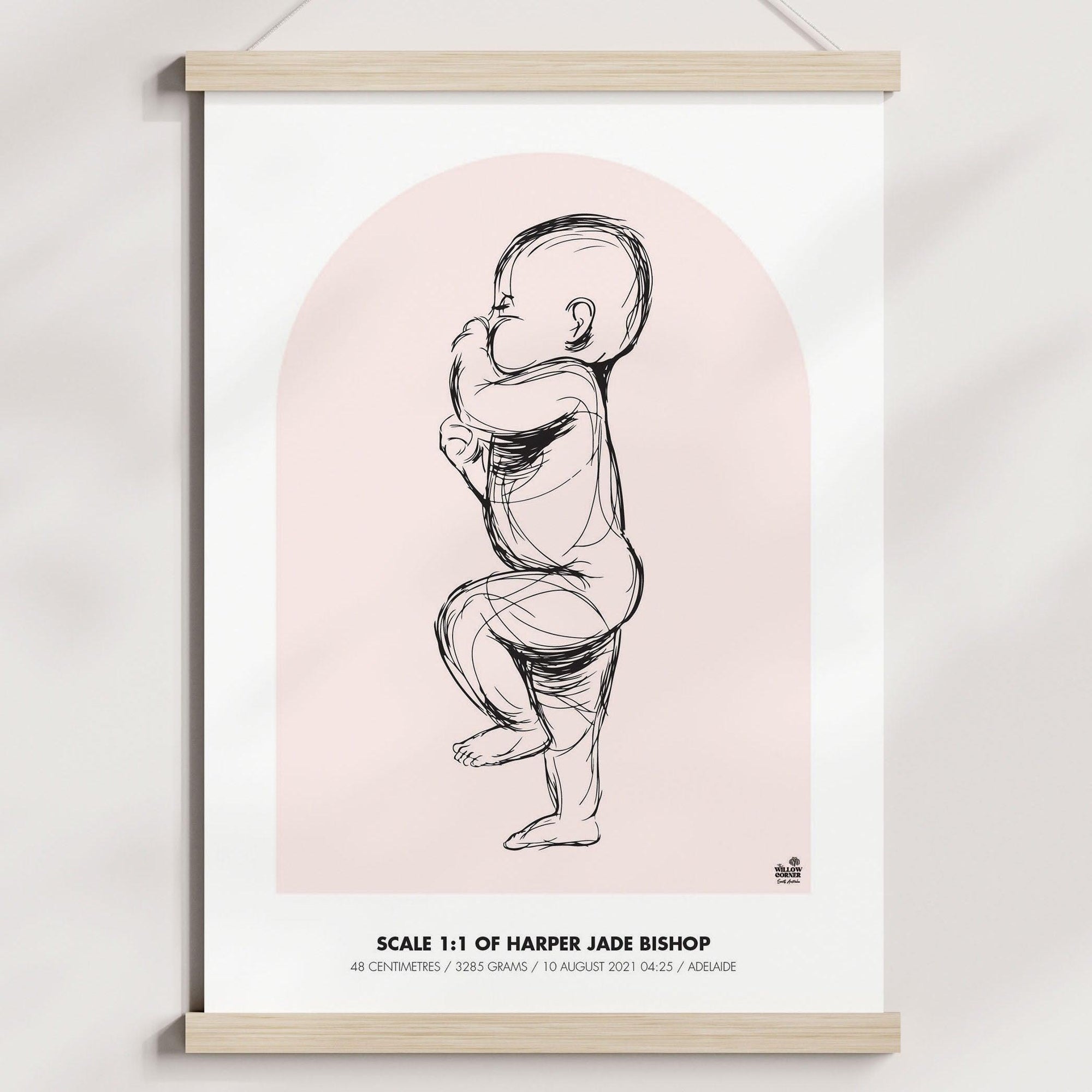NEW 2023 - 1:1 Scale Arch Birth Poster - Personalised Poster - The Willow Corner