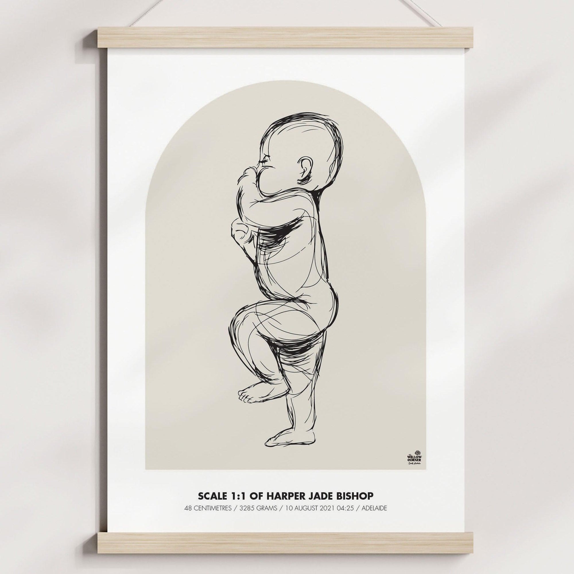 NEW 2023 - 1:1 Scale Arch Birth Poster - Personalised Poster - The Willow Corner