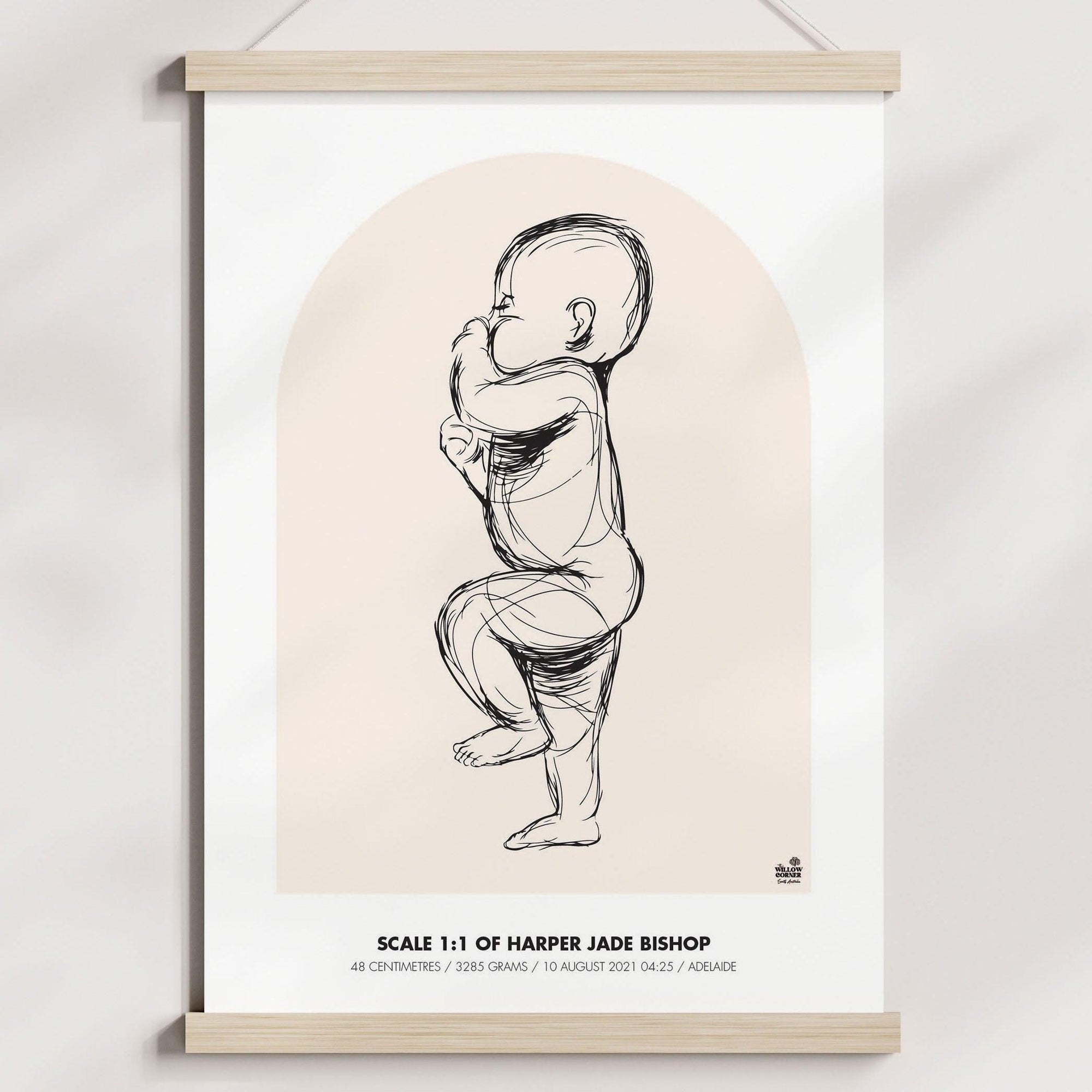 NEW 2023 - 1:1 Scale Arch Birth Poster - Personalised Poster - The Willow Corner