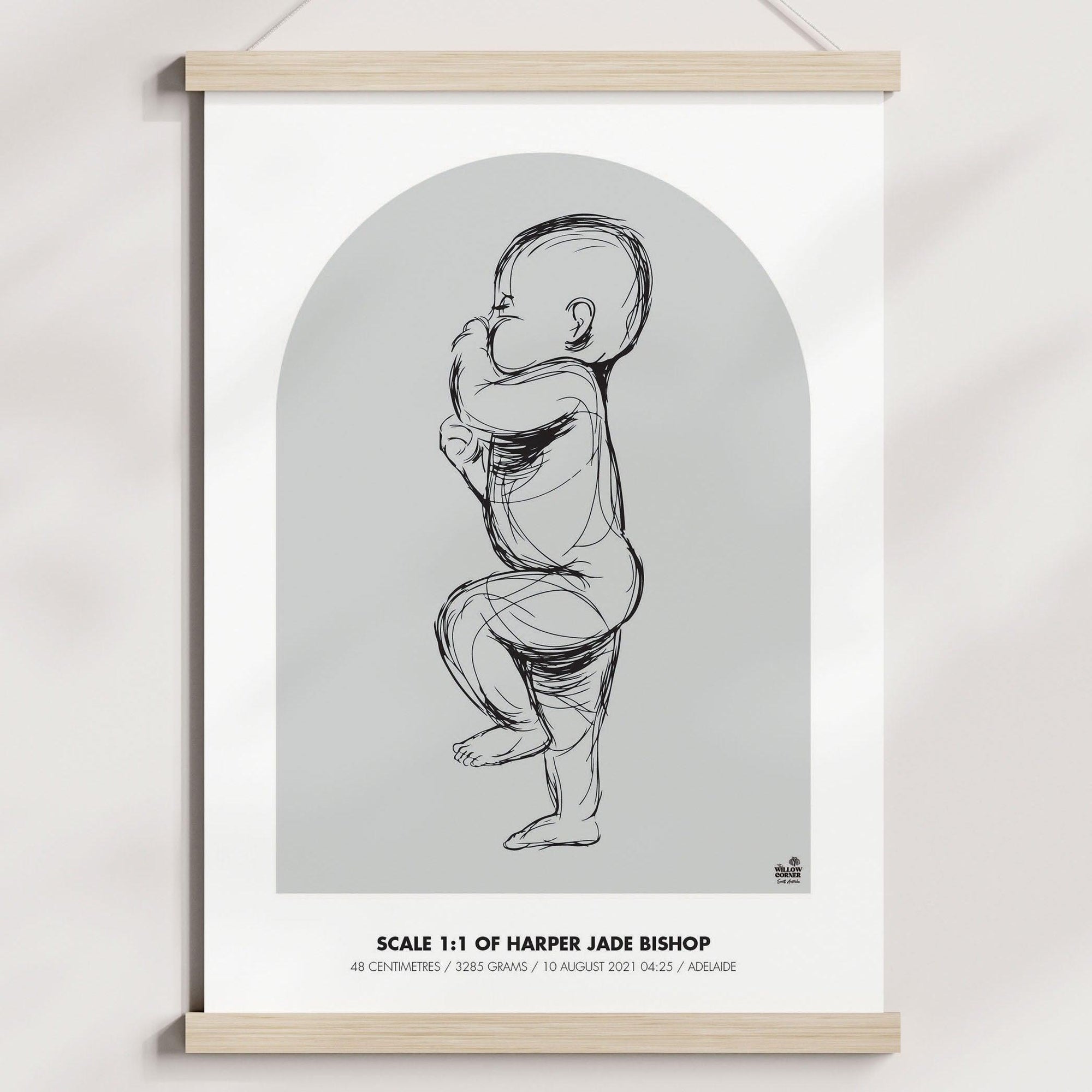 NEW 2023 - 1:1 Scale Arch Birth Poster - Personalised Poster - The Willow Corner