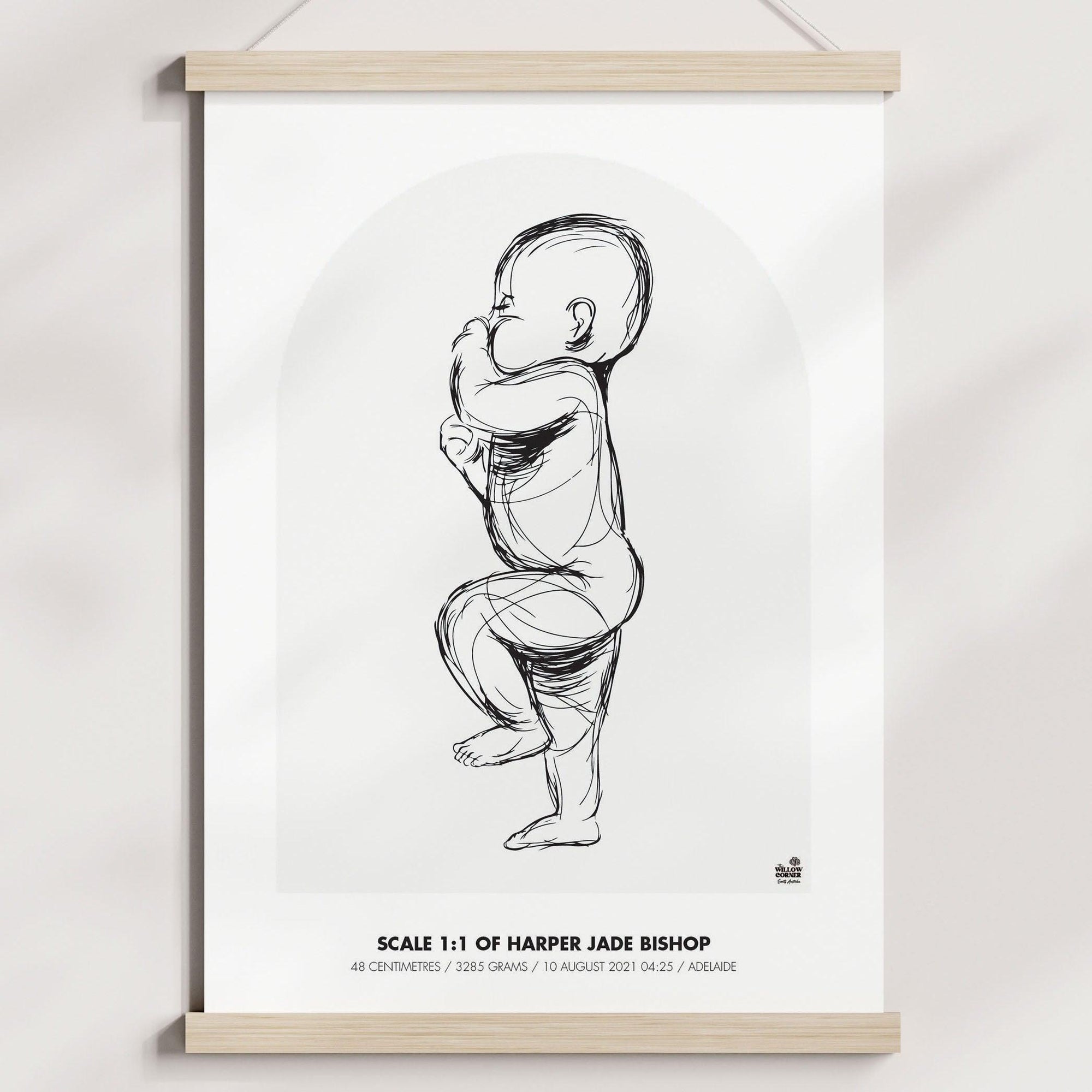 NEW 2023 - 1:1 Scale Arch Birth Poster - Personalised Poster - The Willow Corner