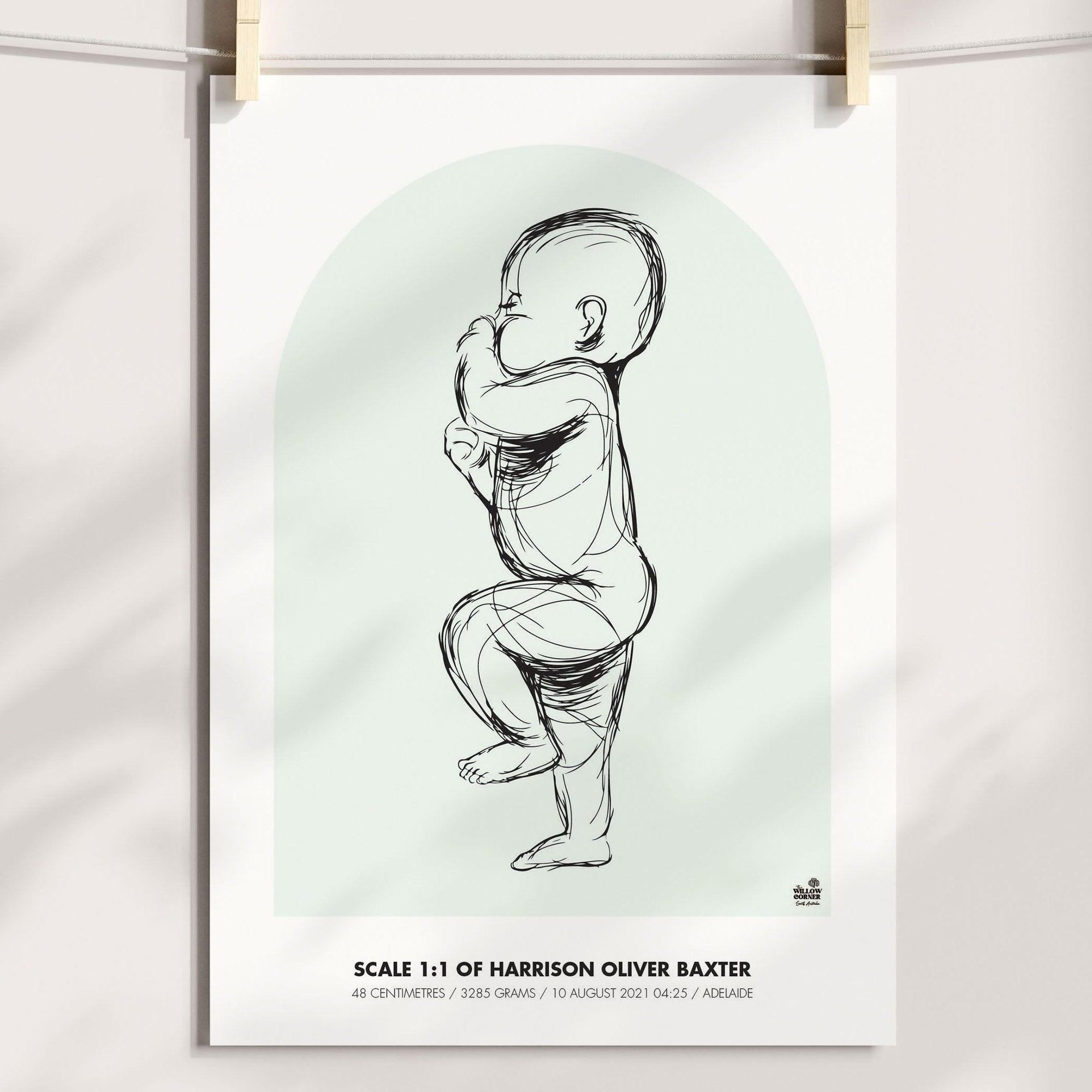 NEW 2023 - 1:1 Scale Arch Birth Poster - Personalised Poster - The Willow Corner