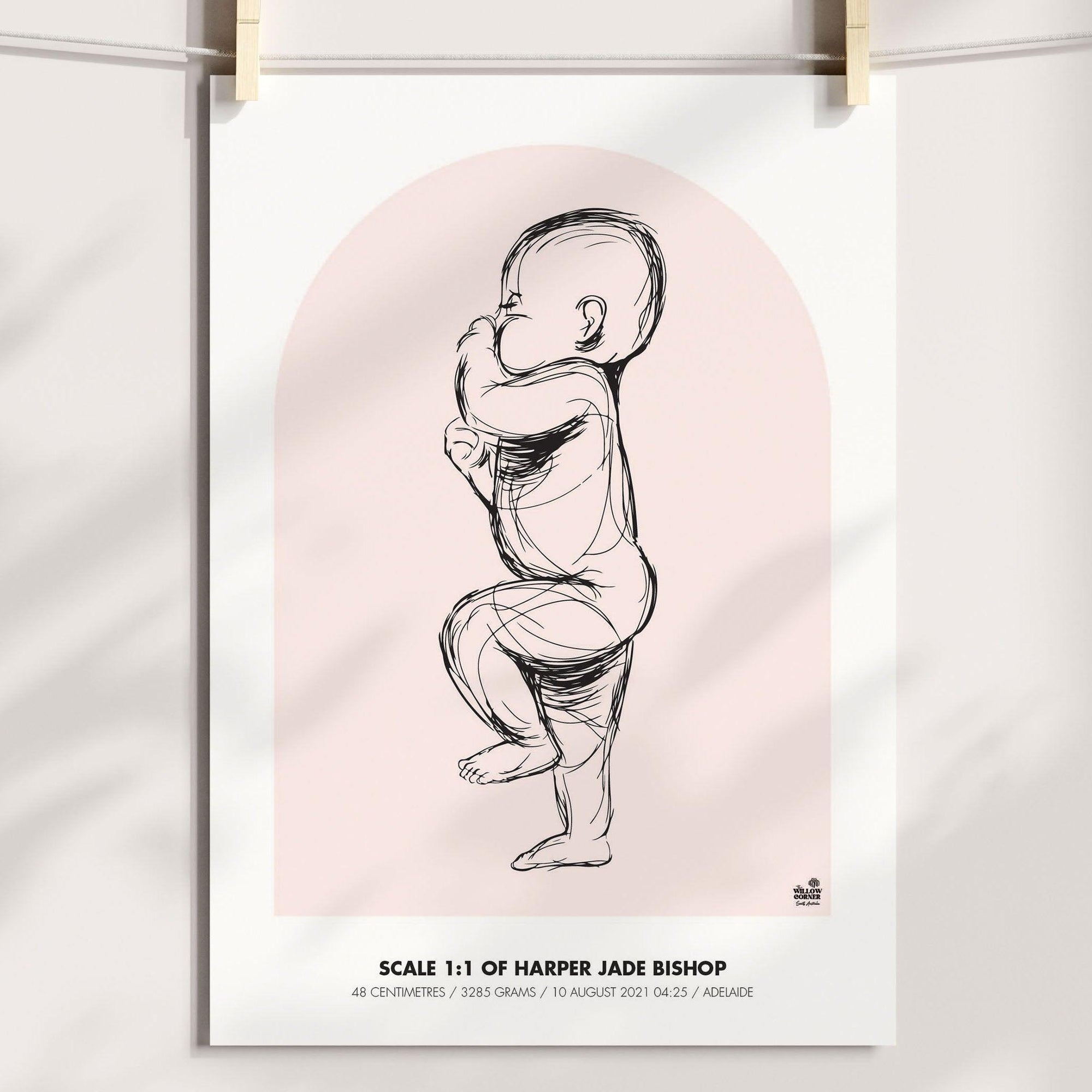 NEW 2023 - 1:1 Scale Arch Birth Poster - Personalised Poster - The Willow Corner