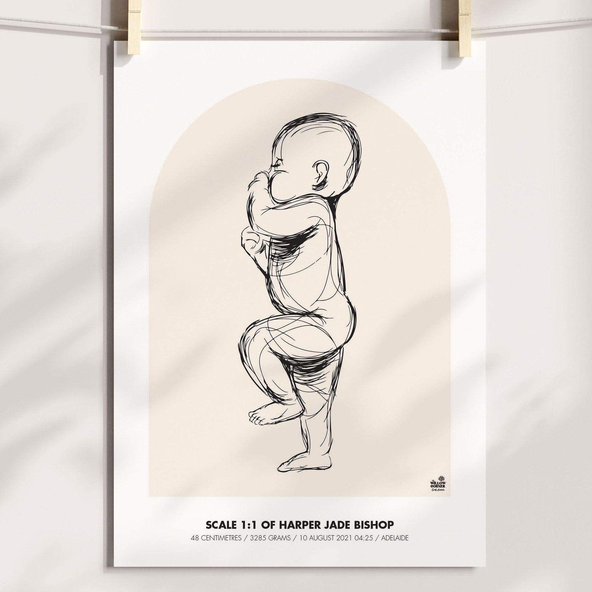NEW 2023 - 1:1 Scale Arch Birth Poster - Personalised Poster - The Willow Corner