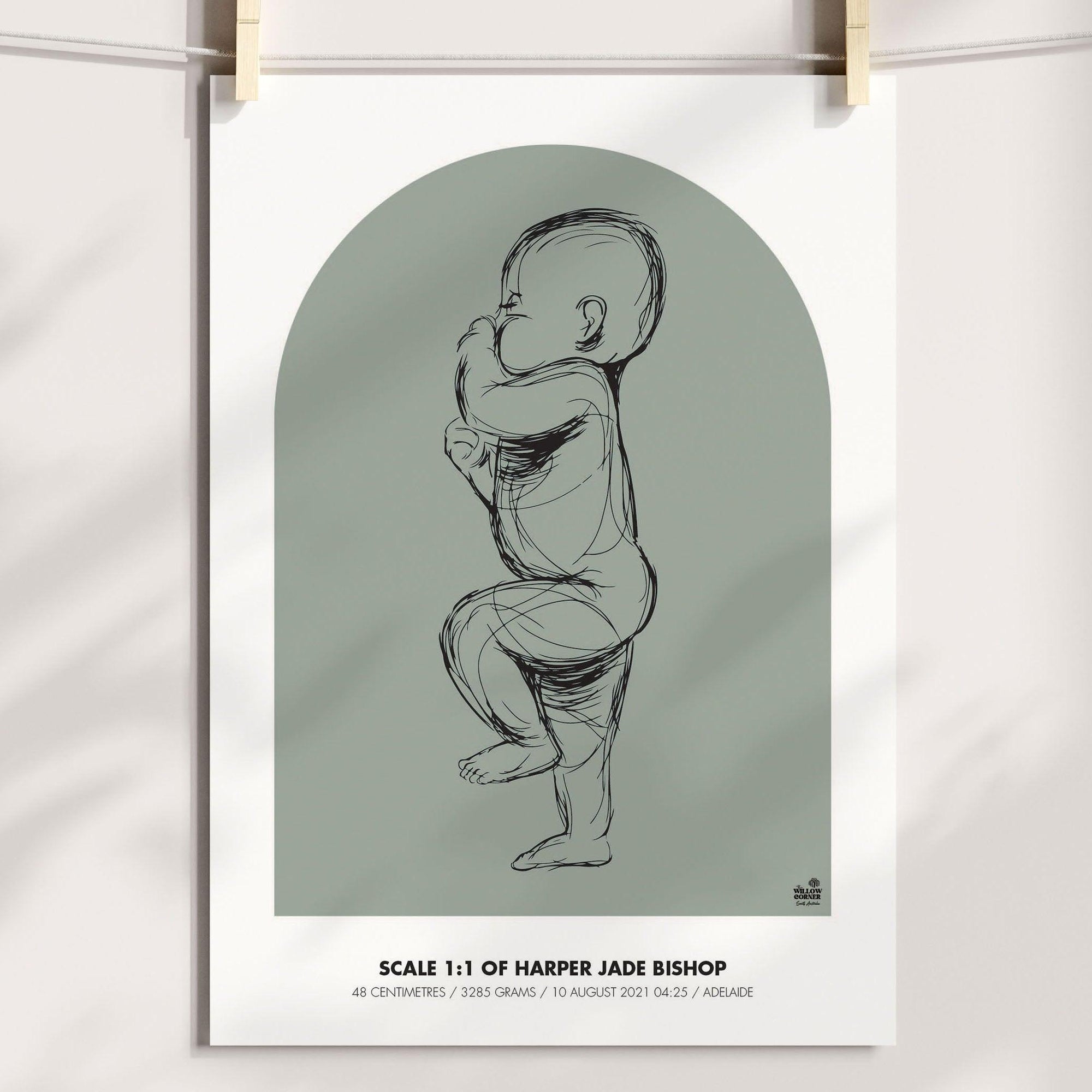 NEW 2023 - 1:1 Scale Arch Birth Poster - Personalised Poster - The Willow Corner