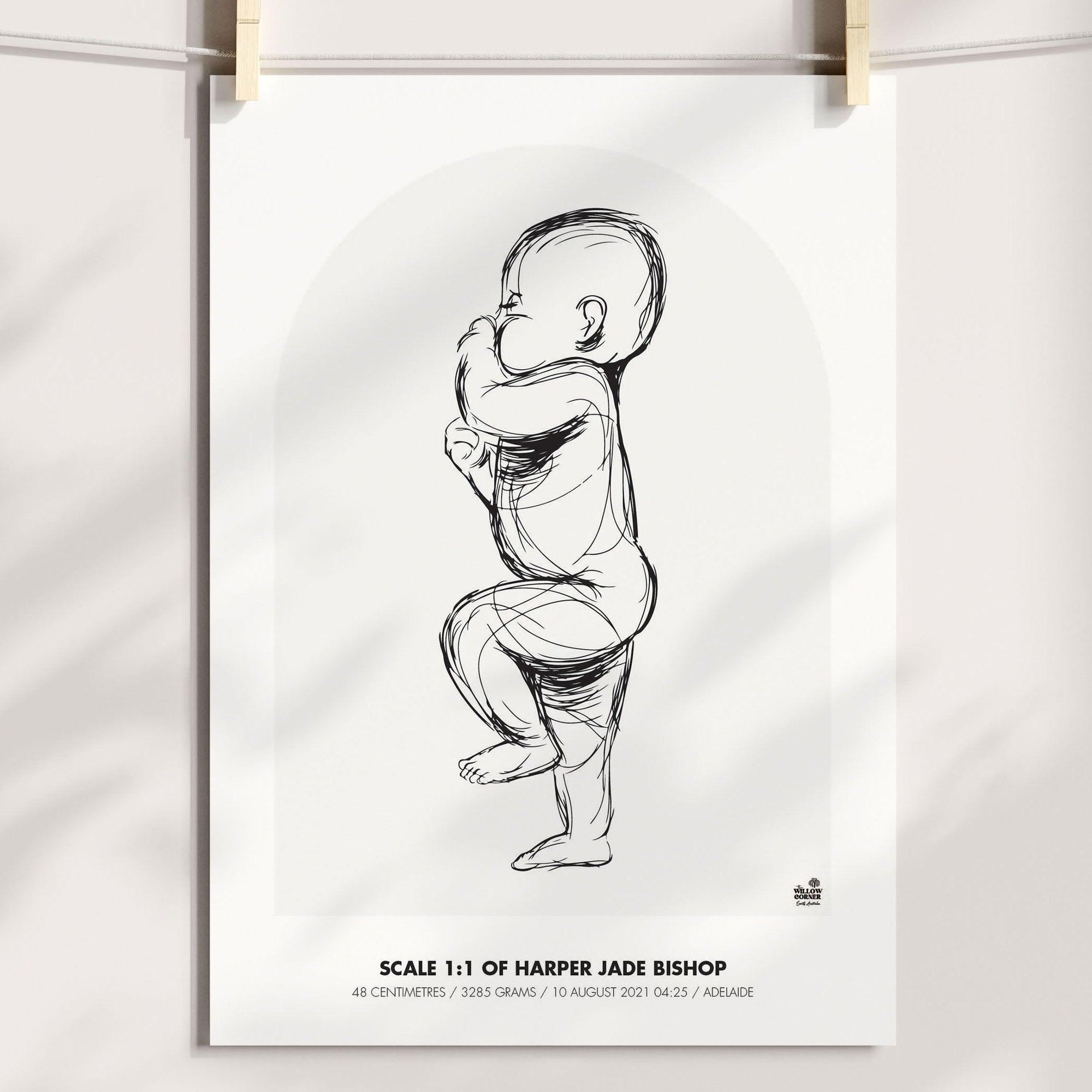 NEW 2023 - 1:1 Scale Arch Birth Poster - Personalised Poster - The Willow Corner