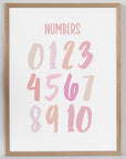 Numbers - Pink Tones - Educational Print Series - Poster - The Willow Corner