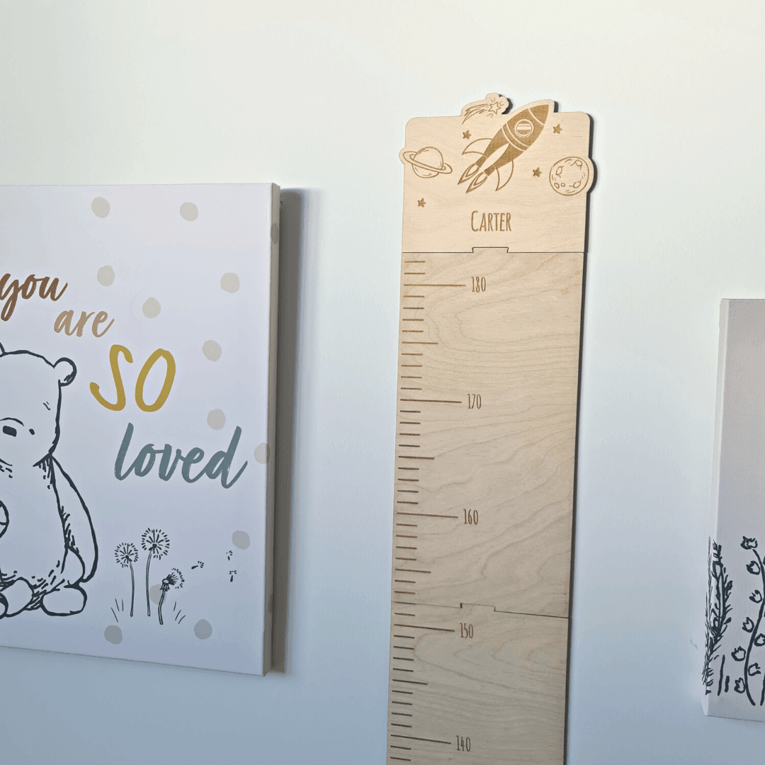 Outer Space Wooden Height Chart - Personalised Growth Chart 🚀 - The Willow Corner