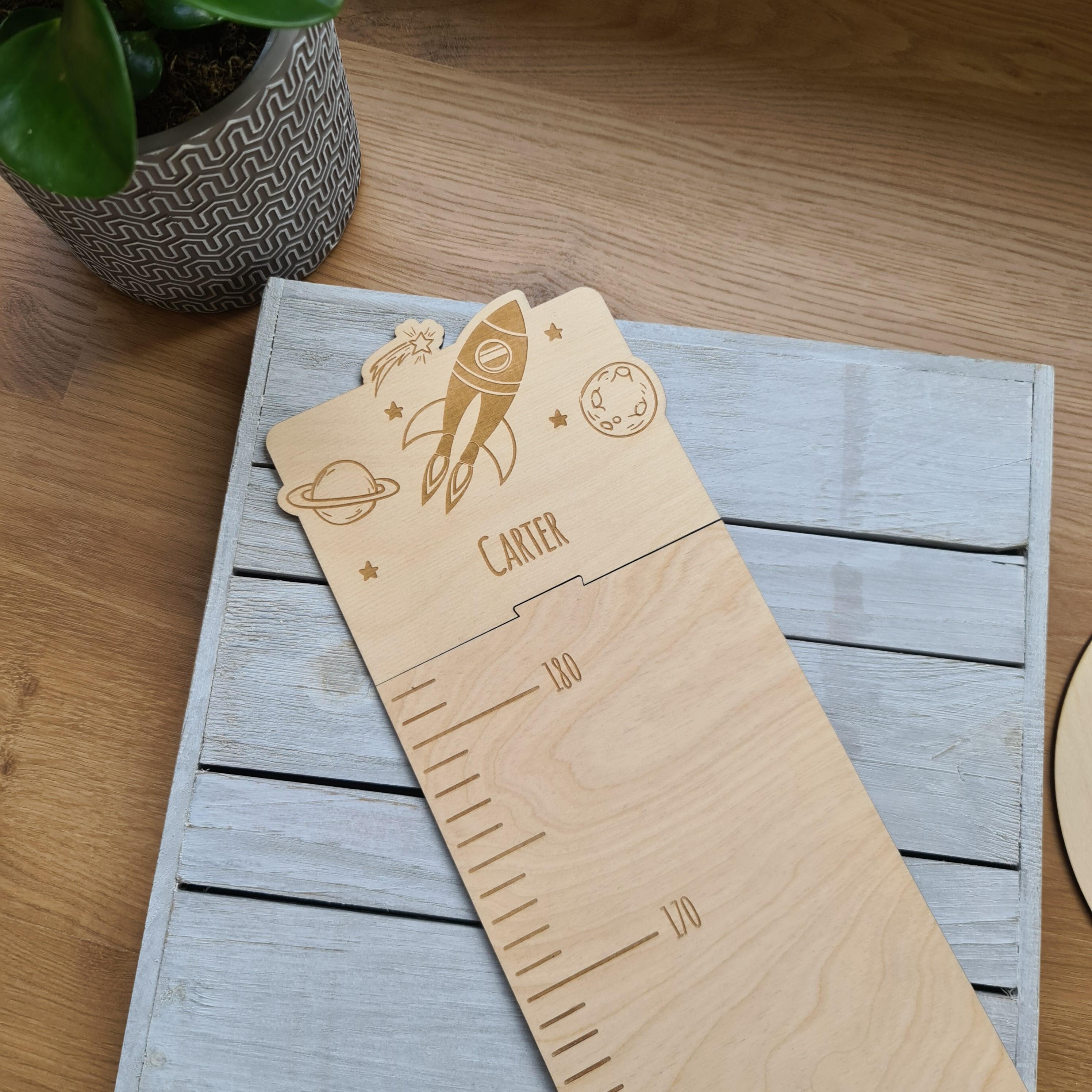 Outer Space Wooden Height Chart - Personalised Growth Chart 🚀 - The Willow Corner