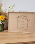 Personalised Boho Arch Wreath Couples Memory Keepsake Box - Valentine's Day Gift - The Willow Corner