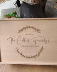 Personalised Christmas Keepsake Box - Family Wreath - The Willow Corner