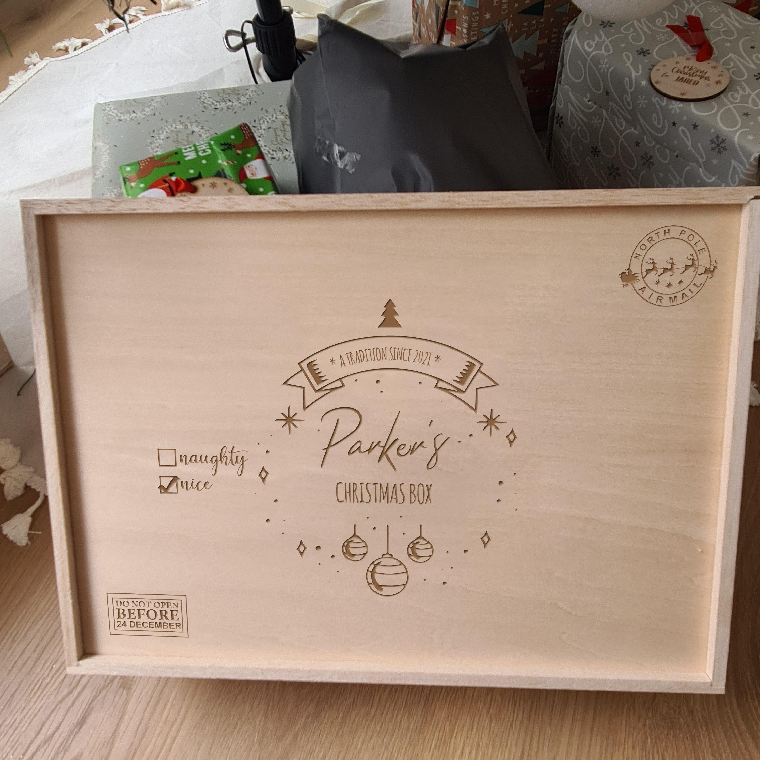 Personalised Christmas Keepsake Box - Naughty or Nice - The Willow Corner