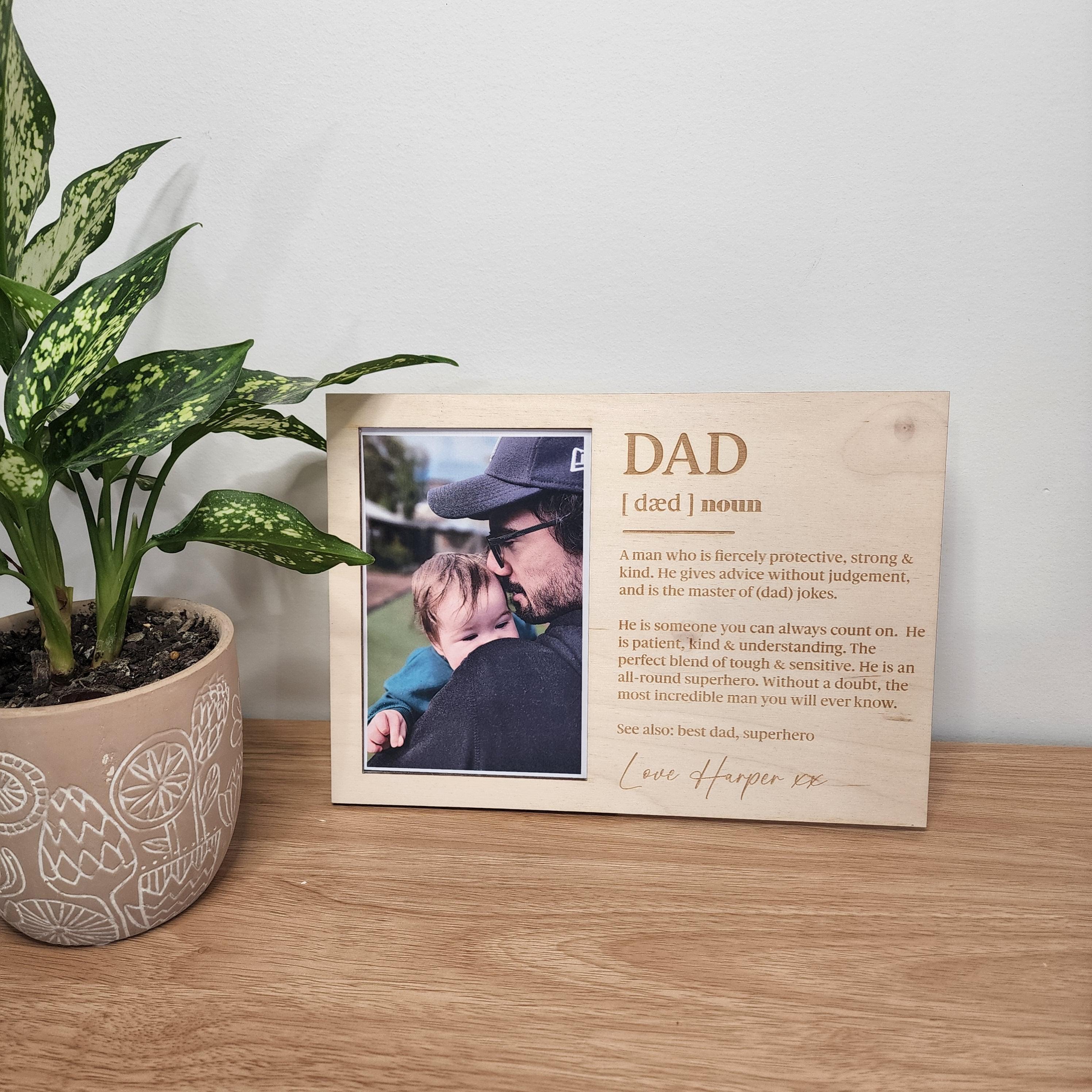 Personalised Dad Definition 6x4" Photo Frame - Father's Day Gift - The Willow Corner
