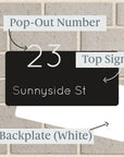 Personalised House Sign 🏠 – 3-layered Pop-out Number And Street Strip – Letterbox Sign - The Willow Corner
