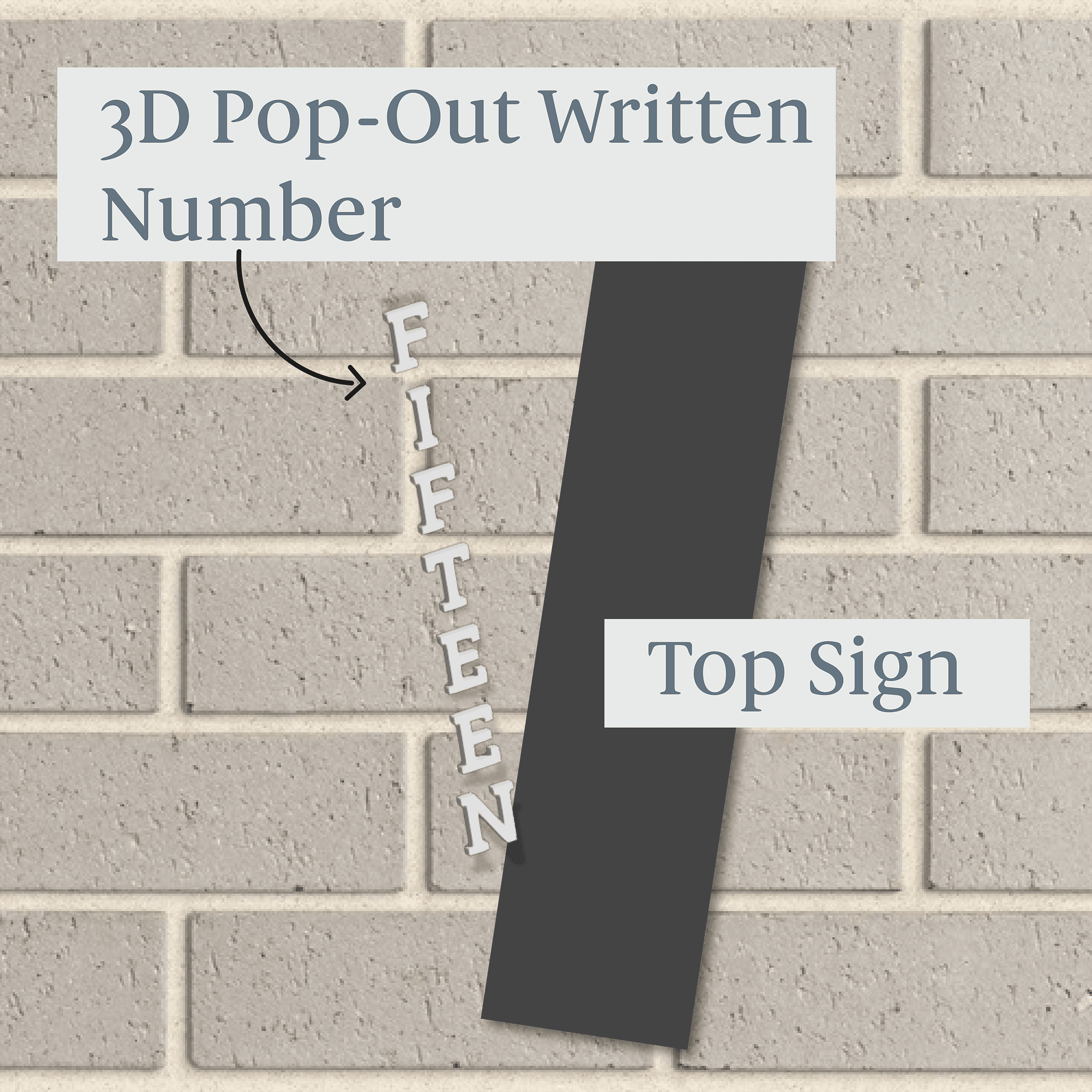 Personalised House Sign 🏠 – 3D Pop-Out Tall Strip – Letterbox Sign - The Willow Corner