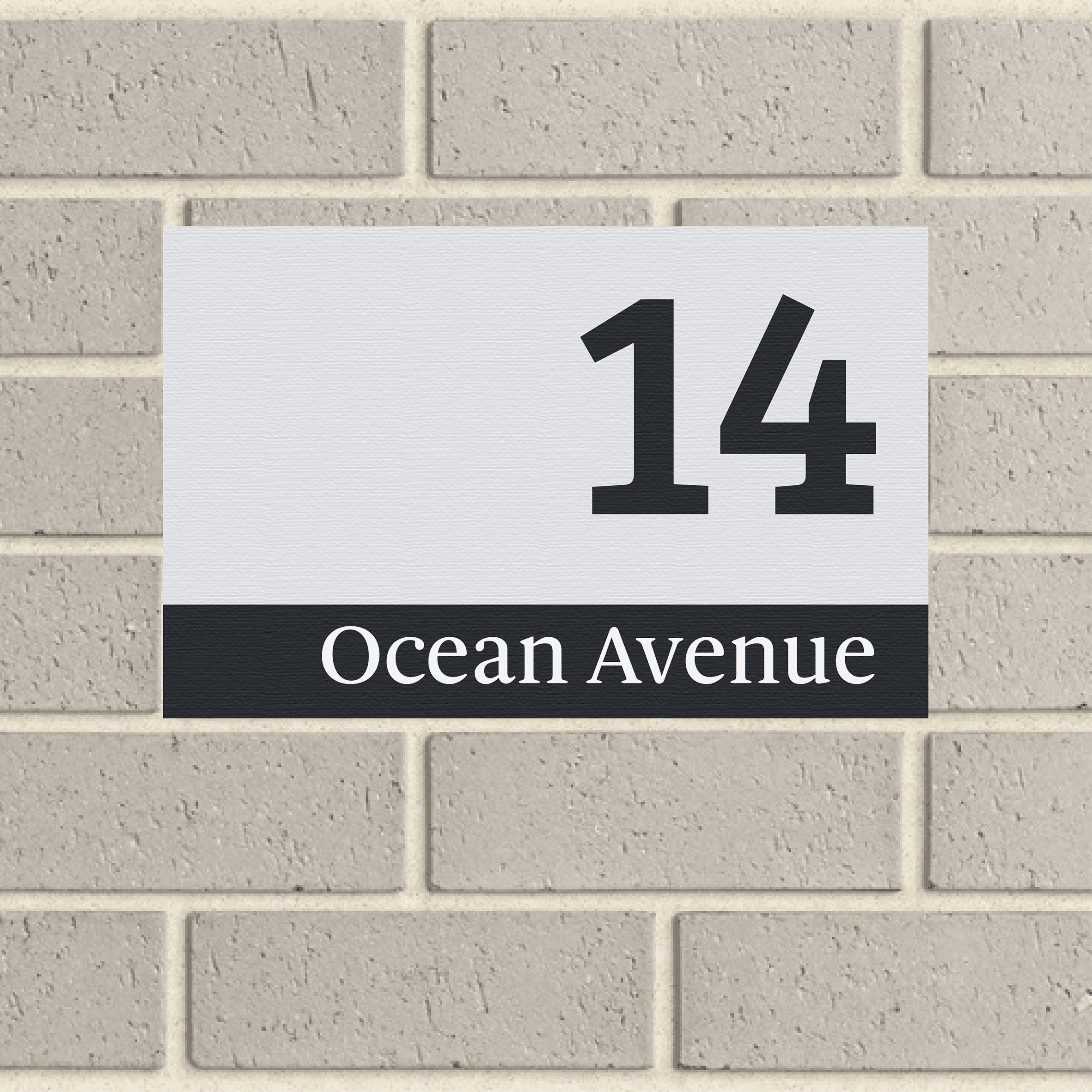 Personalised House Sign 🏠 – Brushed Luxe Edition - 3D Rectangle Silver on Black UV Stabilised – Letterbox Sign - The Willow Corner