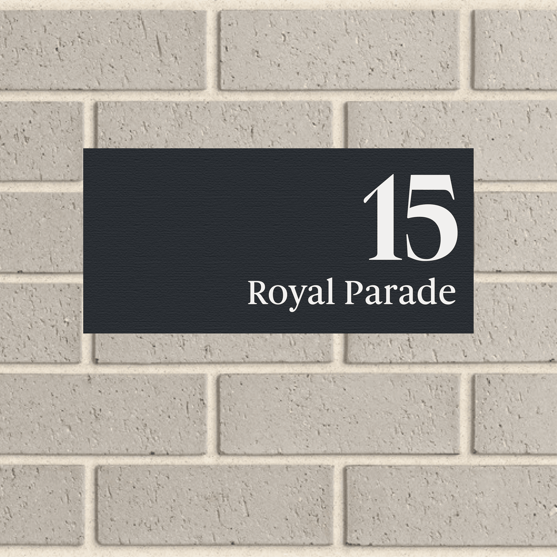 Personalised House Sign 🏠 – Brushed Luxe Edition - Black on White UV Stabilised – Letterbox Sign - The Willow Corner