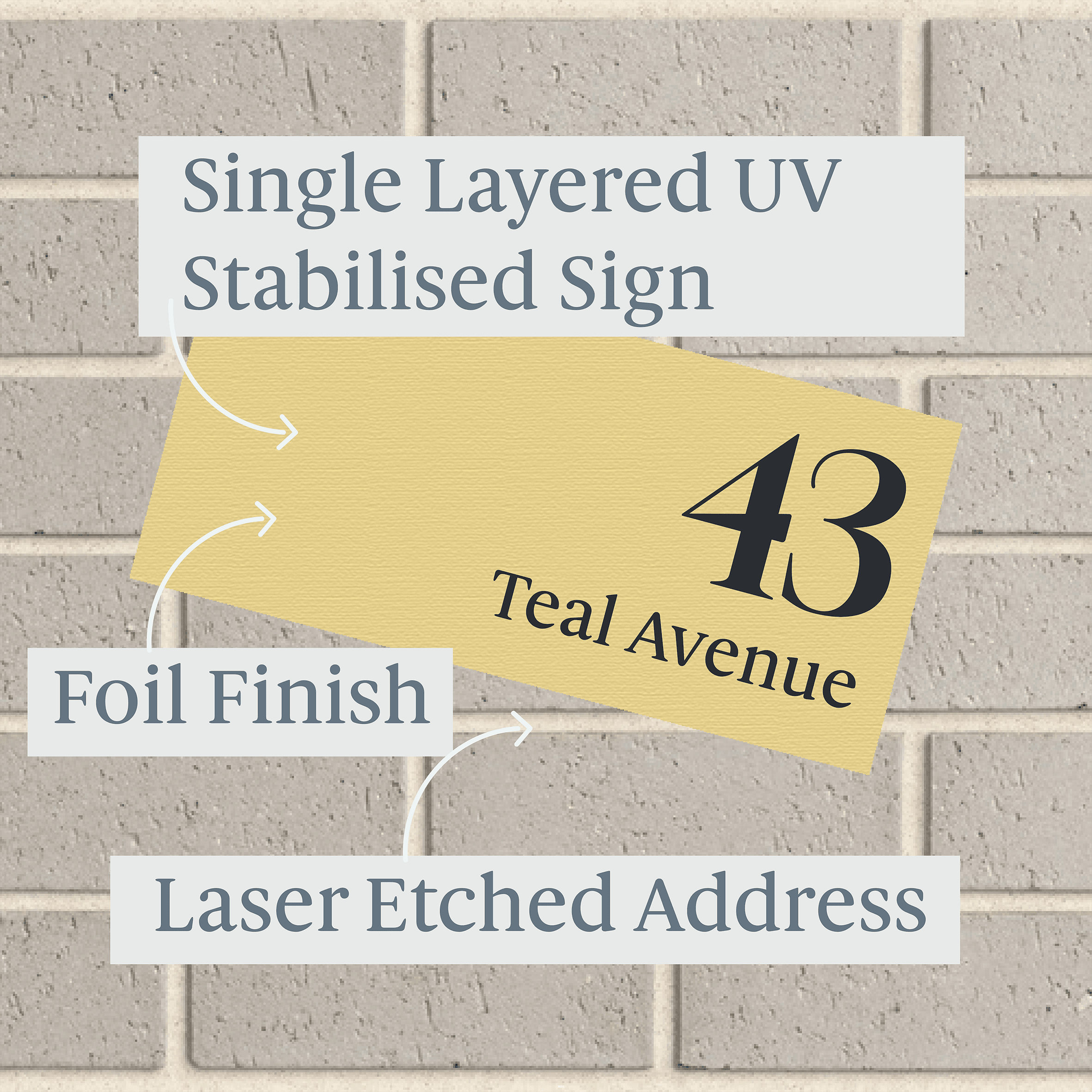 Personalised House Sign 🏠 – Brushed Luxe Edition - Gold on Black UV Stabilised – Letterbox Sign - The Willow Corner