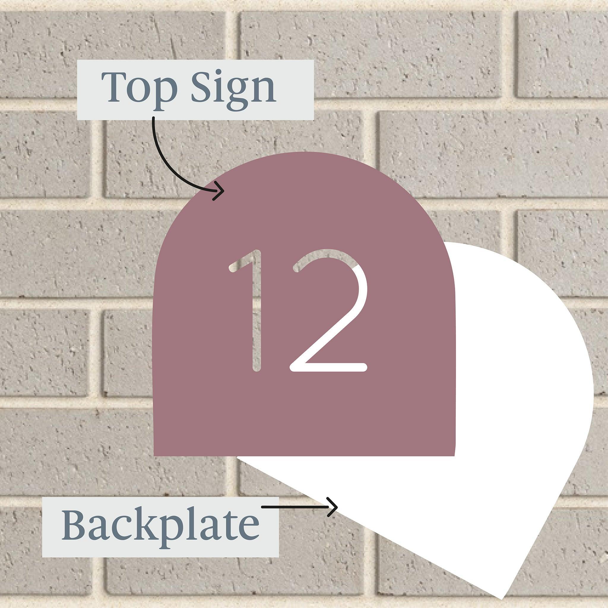 Personalised House Sign 🏠 - Number Only Arch – Letterbox Sign - The Willow Corner