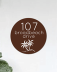Personalised House Sign 🏠 – Palm Tree Circle – Letterbox Sign - The Willow Corner