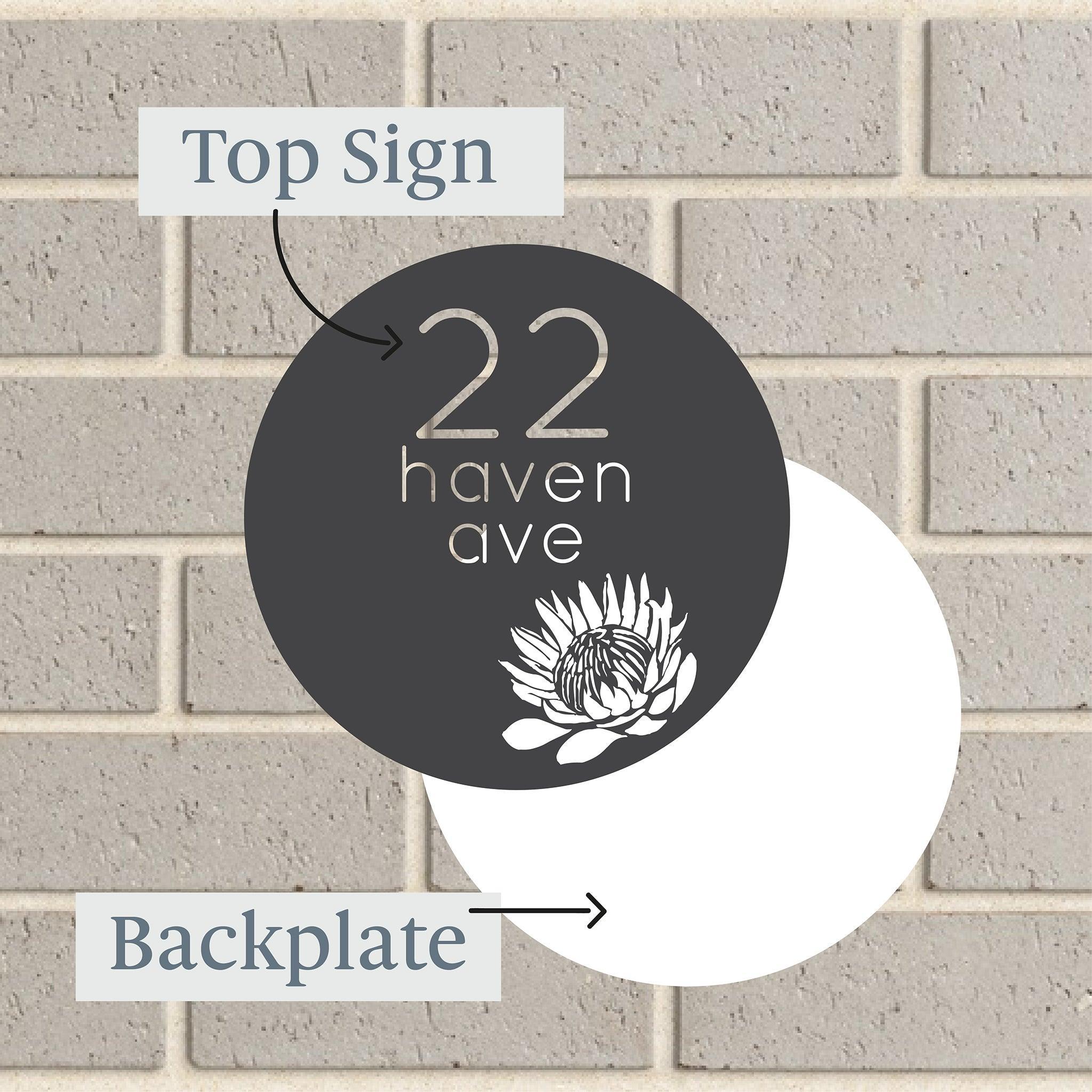 Personalised House Sign 🏠 – Protea Circle – Letterbox Sign - The Willow Corner
