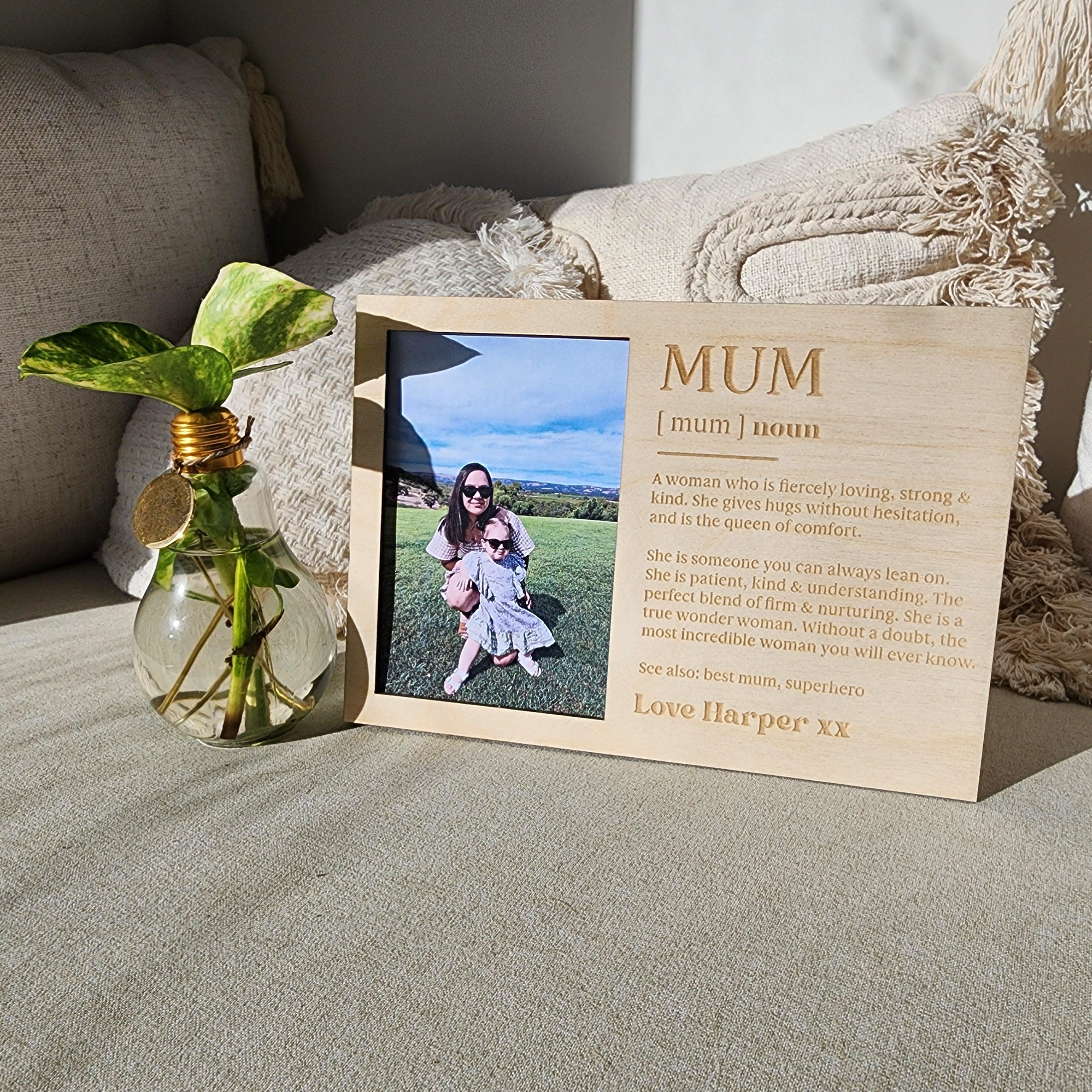 Personalised Mum Definition 6x4" Photo Frame - Mother's Day Gift - The Willow Corner