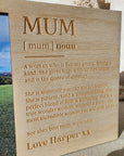 Personalised Mum Definition 6x4" Photo Frame - Mother's Day Gift - The Willow Corner