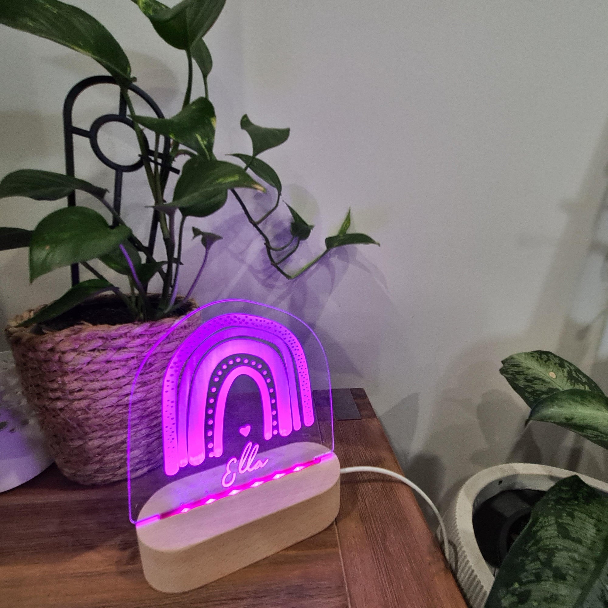 Personalised Night Light 🌙 - Boho Rainbow - The Willow Corner